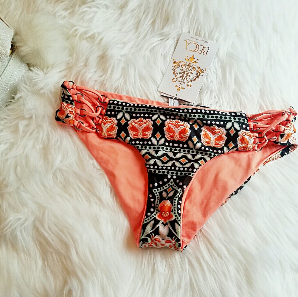 Becca Orange and Black Bikini Bottoms
